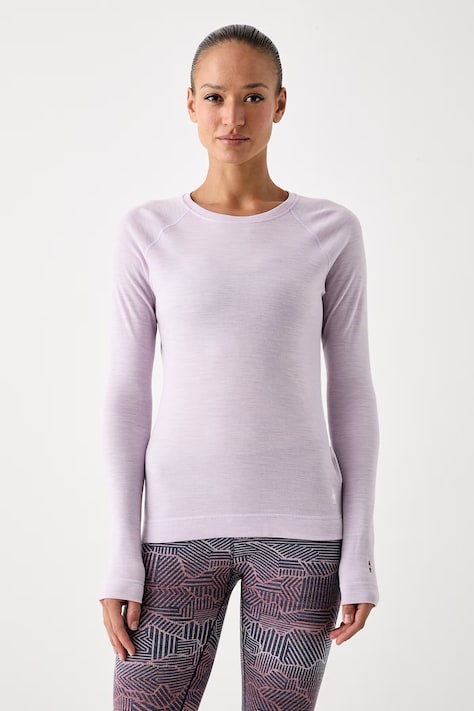 Smartwool Longsleeve funkcyjny damski z wełny merino fioletowy SW016370R111