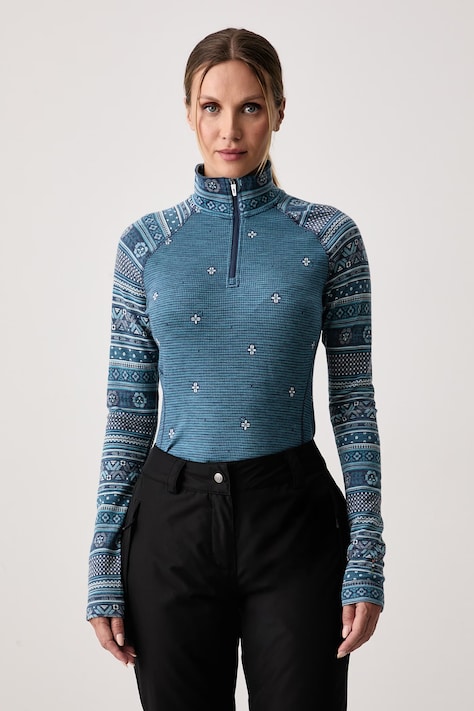 Smartwool Longsleeve termoaktywny damski z wełny merino niebieski SW002829R341