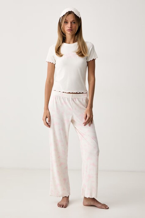 Juicy Couture Dvojdielne pyžamo dámske ROSE RIB SET béžové JCYPJ226856