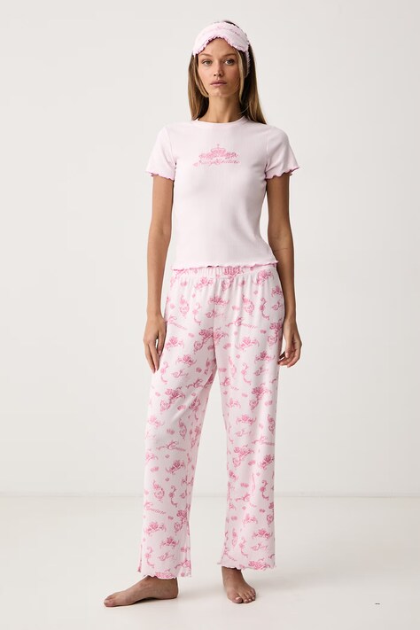 Juicy Couture Dvojdielne pyžamo dámske ROSE RIB SET ružové JCYPJ226856