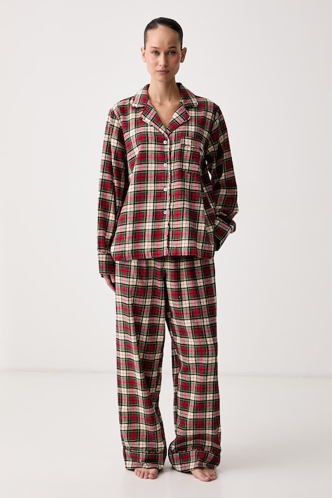 Polo Ralph Lauren Piżama dwuczęściowa damska bawełniana bordowa 4P0702