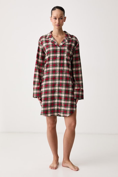 Polo Ralph Lauren Koszula nocna damska bawełniana bordowa 4P0559