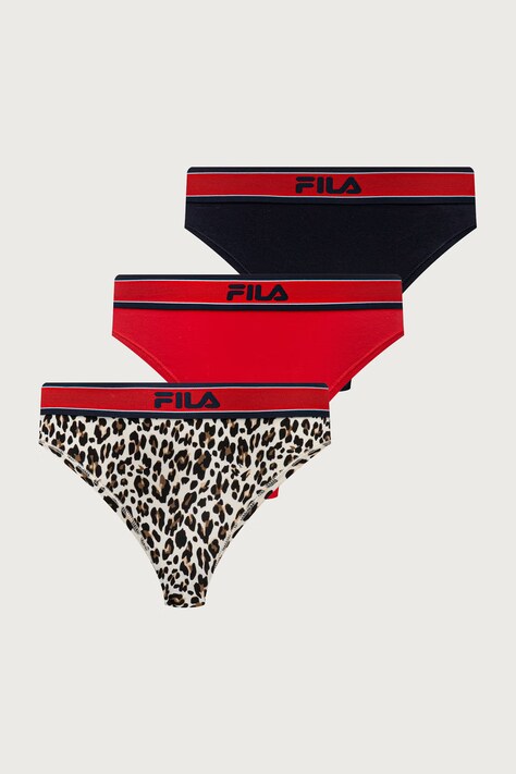 Fila Stringi damskie z bawełną 3-pack czerwone FU6389.3