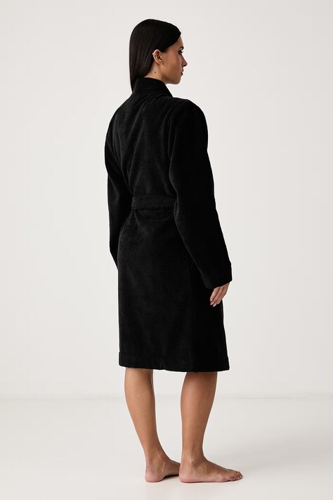 HUGO Szlafrok damski bawełniany TERRY GOWN czarny 50570409
