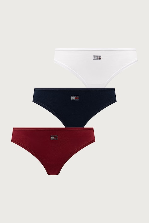 Tommy Hilfiger Tange za žene od pamuka s elastanom 3-pack bordo UW0UW06663