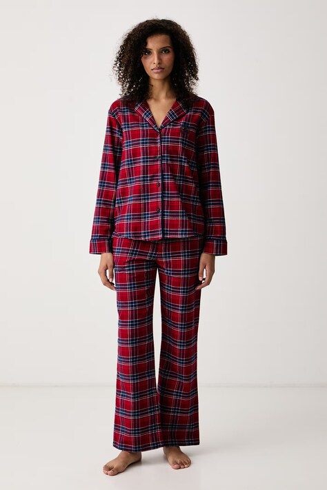 Tommy Hilfiger Piżama dwuczęściowa damska bawełniana bordowa UW0UW06708