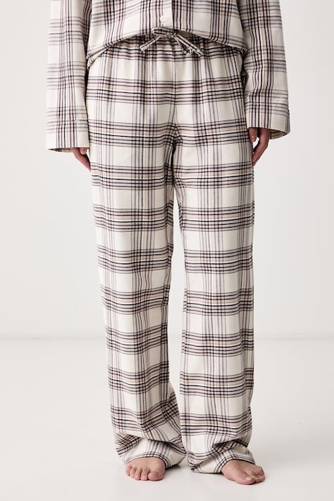BOSS Spodnie piżamowe damskie z bawełną Holiday_Pants CW beżowe 50571015