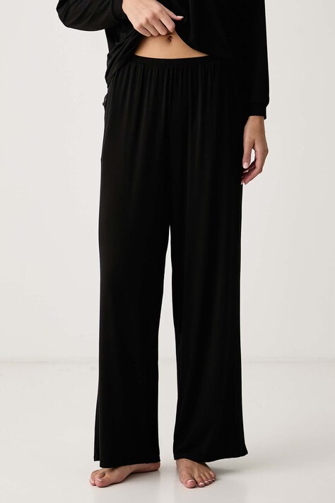 BOSS Spodnji del pižame ženski modal Blossom_Pants črn 50571012