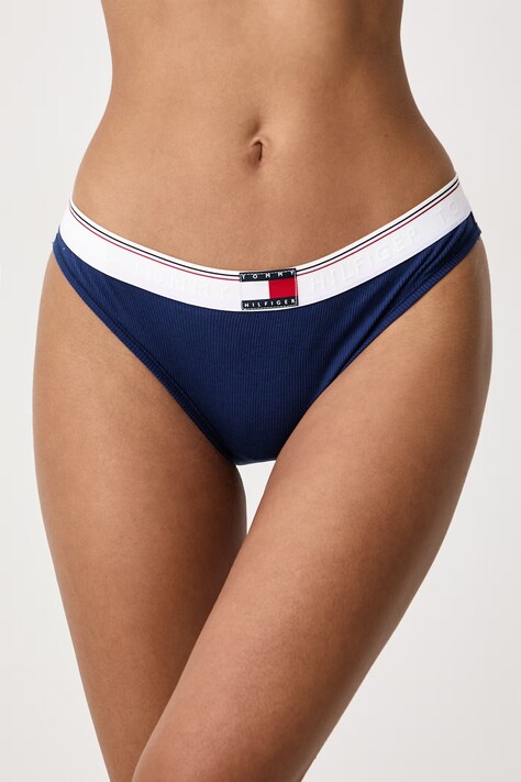 Tommy Hilfiger Κιλότα γυναικεία με βαμβάκι σκούρα μπλε UW0UW06702