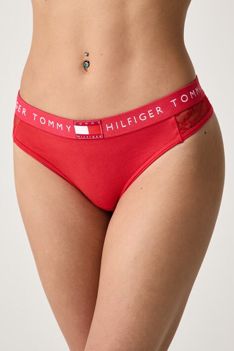 Tommy Hilfiger Tange za žene s pamukom crvene UW0UW06680