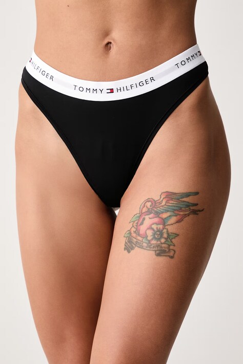 Tommy Hilfiger Stringi damskie czarne UW0UW06636