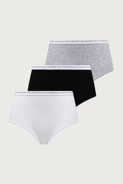 Lacoste Majtki damskie bawełniane z elastanem 3-pack szare 5F8881