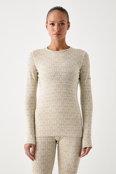 Icebreaker Longsleeve termoaktywny damski z wełny merino Merino 260 Oasis beżowy IB0A57JC0NU1