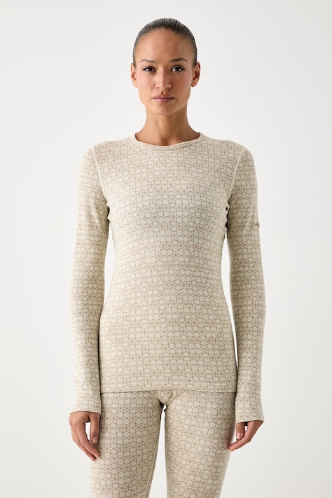 Icebreaker Longsleeve termoaktywny damski z wełny merino Merino 260 Oasis beżowy IB0A57JC0NU1