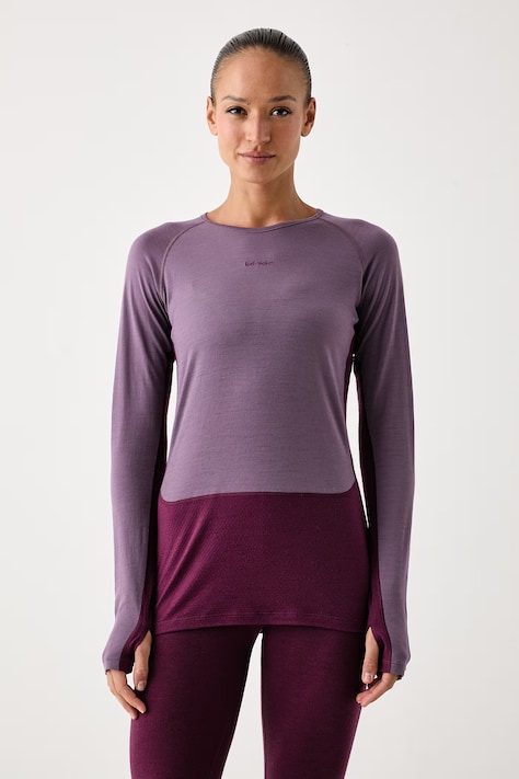Icebreaker Longsleeve funkcyjny damski z wełny merino Merino ZoneKnit 200 fioletowy IB0A579P0O11