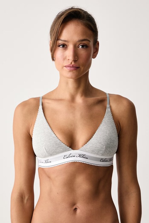 Calvin Klein Underwear Biustonosz trójkątny z bawełną szary LV00QF9068