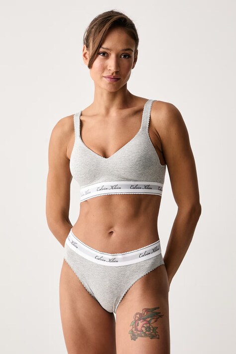Calvin Klein Underwear Figi damskie z bawełną szare LV00QF9073