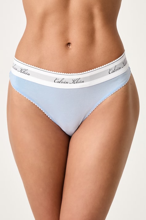 Calvin Klein Underwear Chiloți g-string pentru femei cu bumbac albaștri LV00QF9075