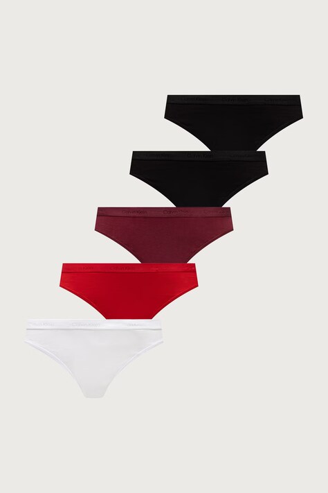 Calvin Klein Underwear Stringi damskie bawełniane z elastanem 5-pack czerwone LV00QD5432
