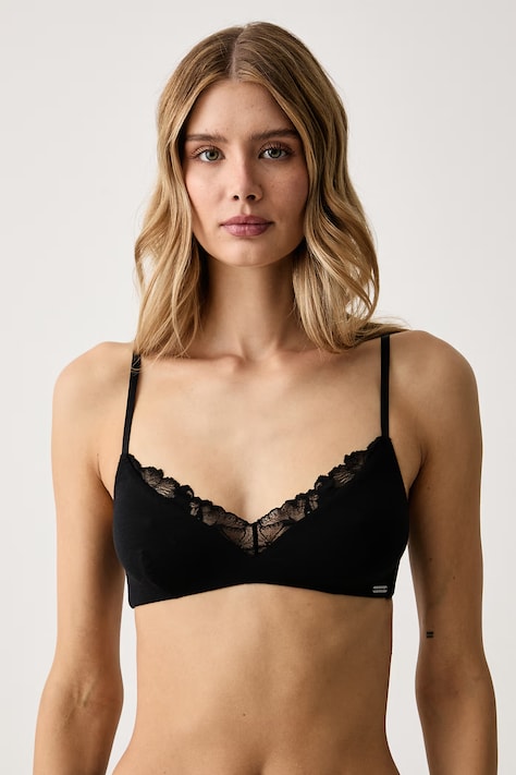 Emporio Armani Underwear Biustonosz trójkątny z wiskozą czarny EW004566 AF25597