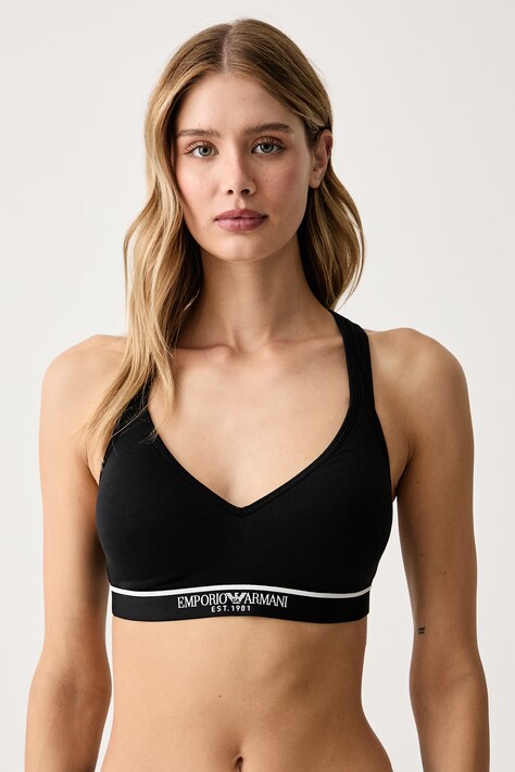 Emporio Armani Underwear Biustonosz bawełniany z elastanem czarny EW000447 AF27298
