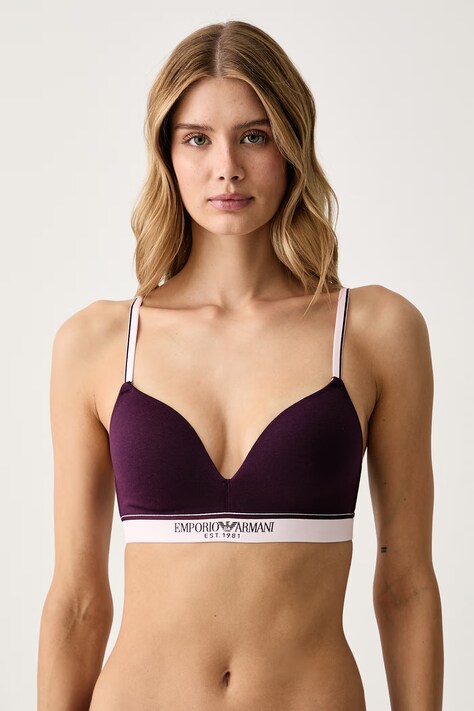 Emporio Armani Underwear Biustonosz z bawełną fioletowy EW000442 AF27298