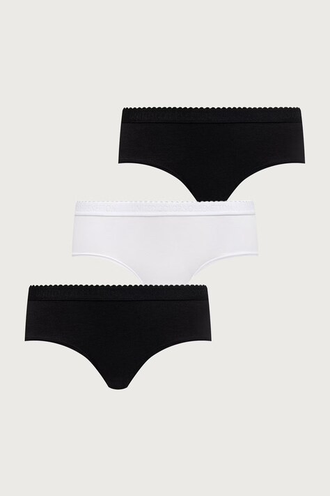 United Colors of Benetton Majtki damskie bawełniane z elastanem 3-pack czarne 3G681S033