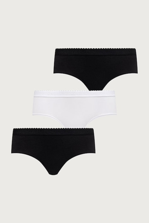 United Colors of Benetton Majtki damskie bawełniane z elastanem 3-pack czarne 3G681S033