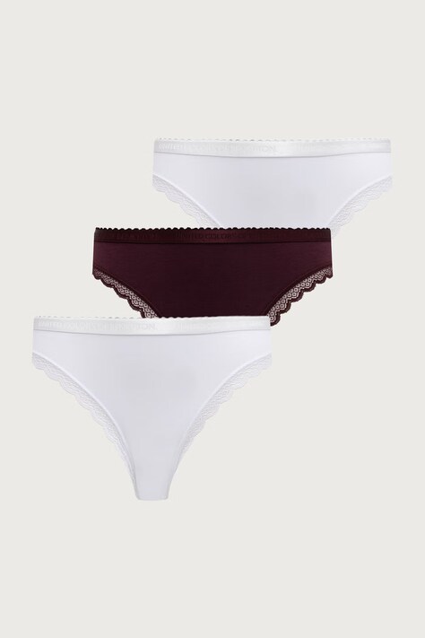 United Colors of Benetton Majtki damskie z bawełną 3-pack bordowe 3XCM1S034