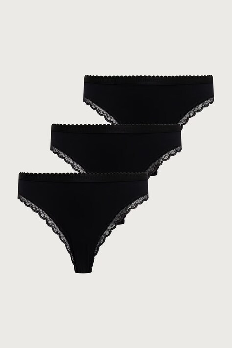 United Colors of Benetton Εσώρουχα γυναικεία με βαμβάκι 3-pack μαύρα 3XCM1S034