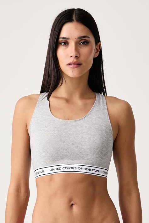 United Colors of Benetton Σουτιέν βαμβάκι με ελαστάν γκρί 3G681R02F