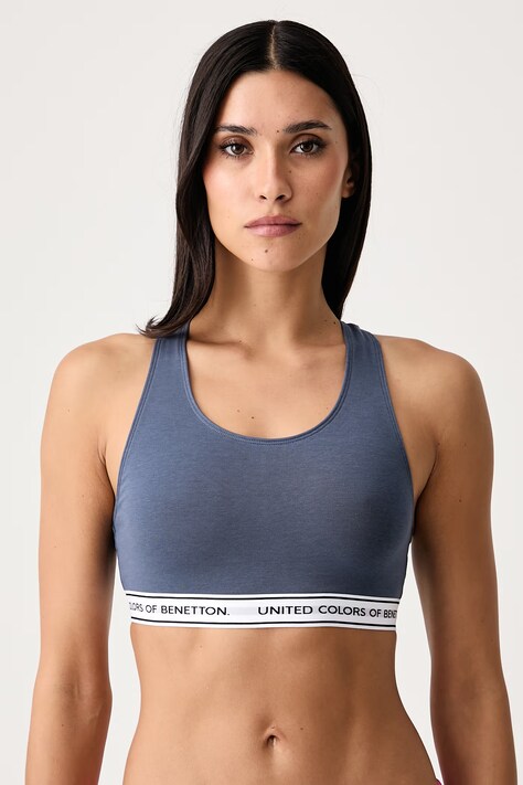 United Colors of Benetton Podprsenka bavlněná s elastanem modrá 3G681R02F