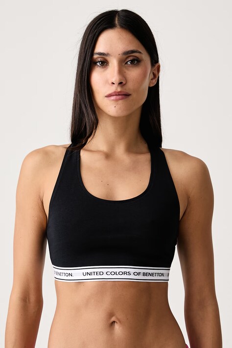 United Colors of Benetton Σουτιέν βαμβάκι με ελαστάν μαύρο 3G681R02F