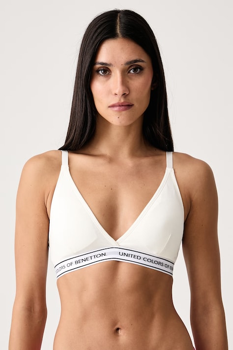 United Colors of Benetton Biustonosz trójkątny z bawełną beżowy 3G681R02H