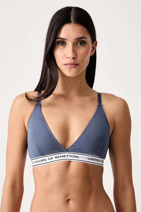 United Colors of Benetton Τριγωνικό σουτιέν με βαμβάκι μπλε 3G681R02H