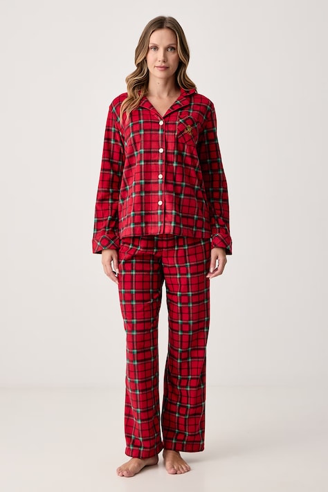 Lauren Ralph Lauren Piżama dwuczęściowa damska polarowa czerwona ILN92552F