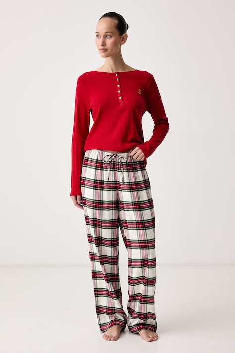 Lauren Ralph Lauren Piżama dwuczęściowa damska z bawełną czerwona ILN72551F