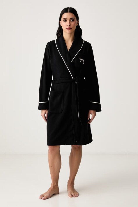 Lauren Ralph Lauren Szlafrok damski polarowy czarny ILN42564