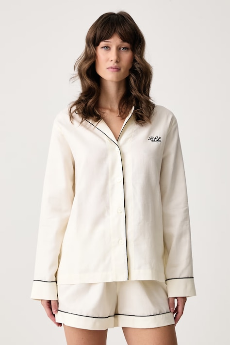 Lauren Ralph Lauren Piżama dwuczęściowa damska bawełniana beżowa ILN12555