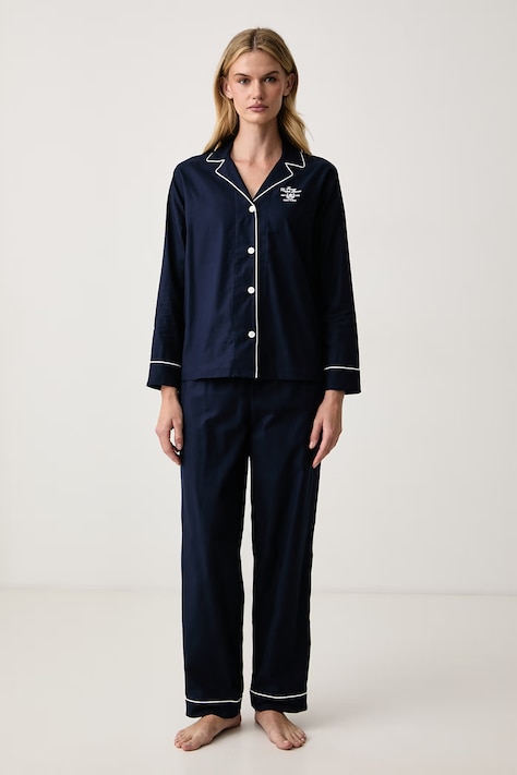 Lauren Ralph Lauren Piżama damska bawełniana granatowa ILN92545