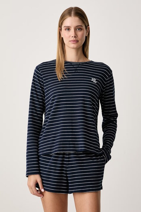 Lauren Ralph Lauren Piżama damska z bawełną granatowa ILN12523