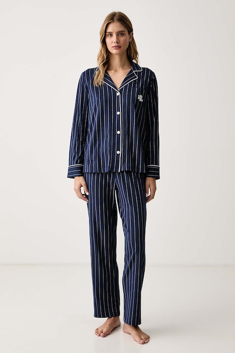 Lauren Ralph Lauren Piżama damska bawełniana granatowa I818702