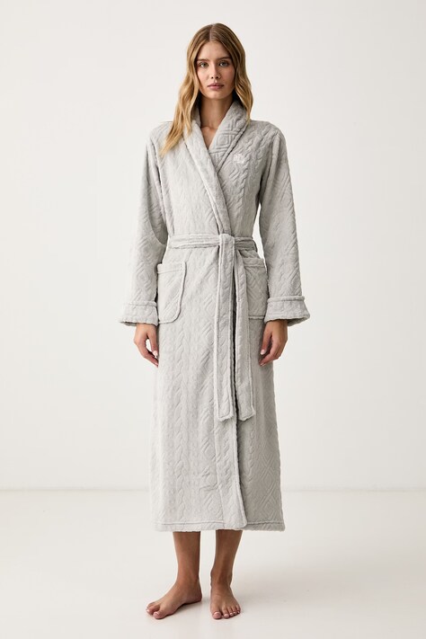 Lauren Ralph Lauren Szlafrok damski szary ILN52534