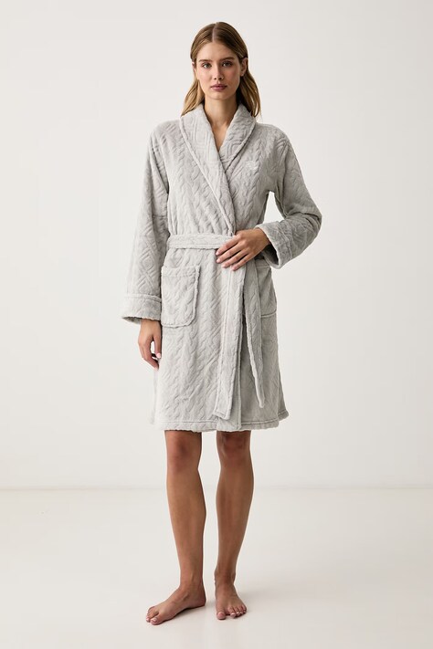 Lauren Ralph Lauren Szlafrok damski szary ILN42534