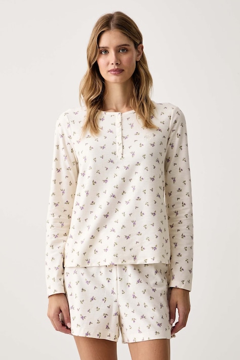 Lauren Ralph Lauren Piżama damska bawełniana beżowa ILN12542
