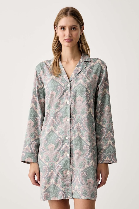 Lauren Ralph Lauren Koszula nocna damska z bawełną beżowa ILN32535