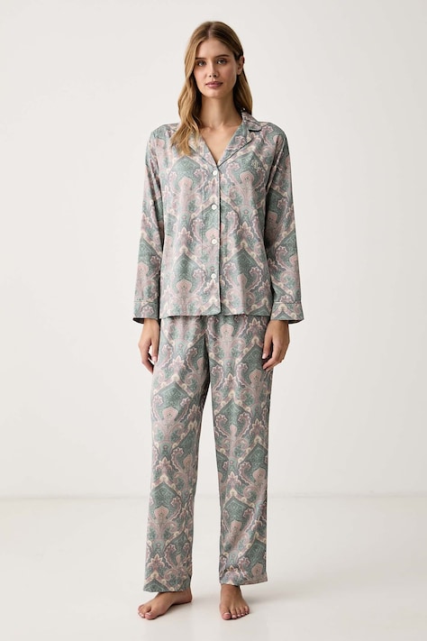 Lauren Ralph Lauren Piżama damska z bawełną beżowa ILN92535