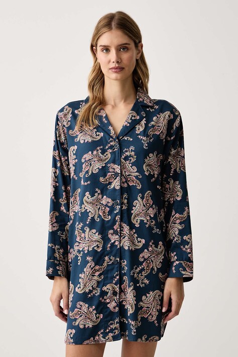 Lauren Ralph Lauren Koszula nocna damska z bawełną granatowa ILN32529
