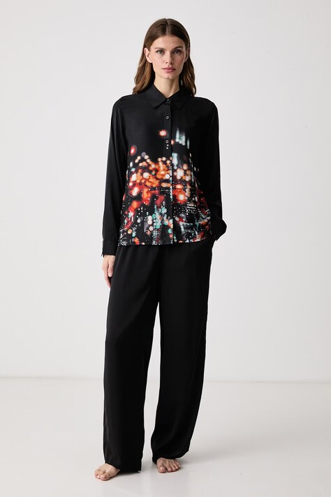 DKNY Piżama damska czarna YI80143