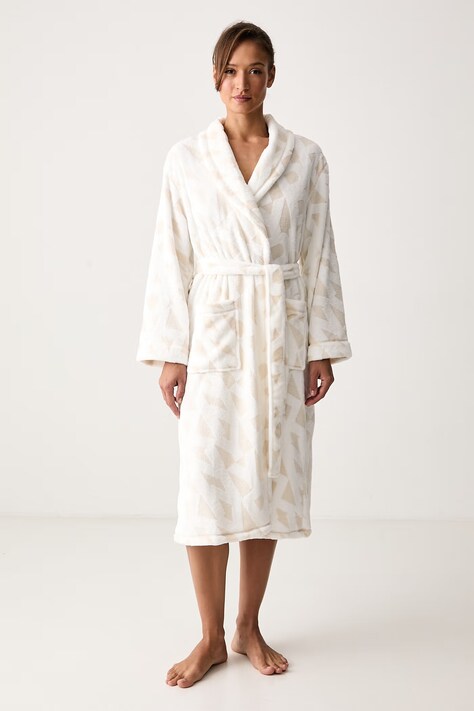 DKNY Szlafrok damski beżowy YI00141F